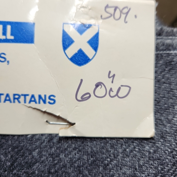 Vintage Scottish Tweed 1 Yard St Andrews Woollen Mill Charcoal Wool Fabric - Picture 7 of 8